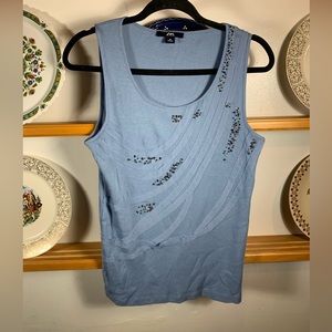 Anne Klein Sport Top Womens M Beaded Accents